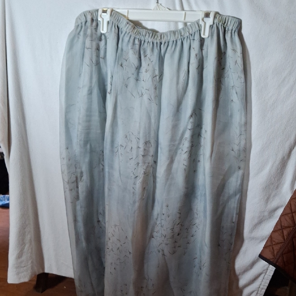 Finity Blue Smocked Pencil Midi Skirt (Can078)